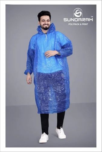XL Unisex Plastic Raincoat Poncho, PE