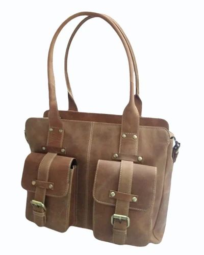 Front Pocket Designer Leather Handbag