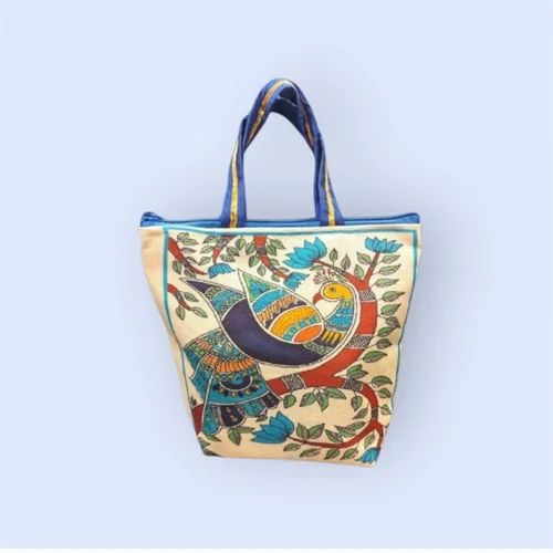 Handcrafted Fashion Tote Bag with Zipper Closure Foldable Design Single Strap for Outdoor Usage