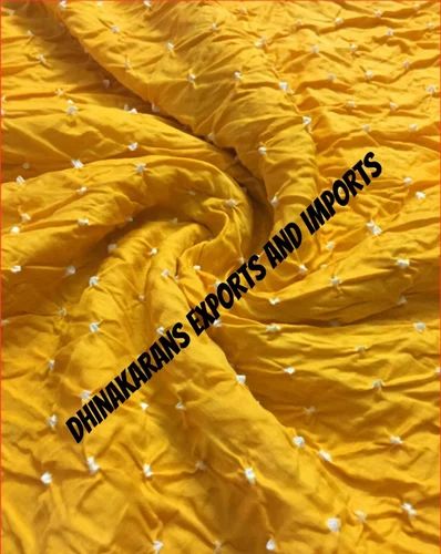 All Colors Available Printed And Embroidered Silk Cotton Bandhej Fabrics