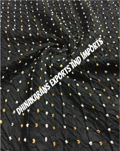 All Colors Available Plain , Embroidered Silk Cotton Bandhani Fabric