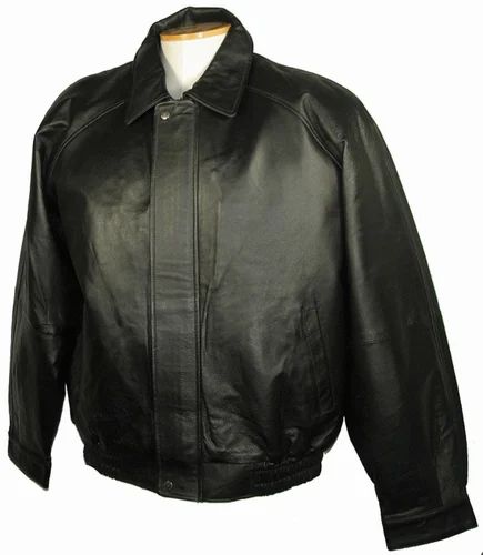 Black Leather Bomber Jacket