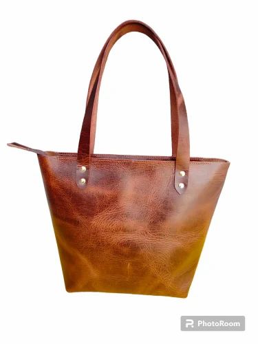 Leather Plain Ladies Hand Bags