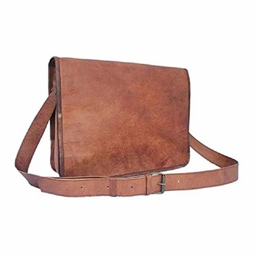 Tan Unisex Goat Leather Shoulder Bag