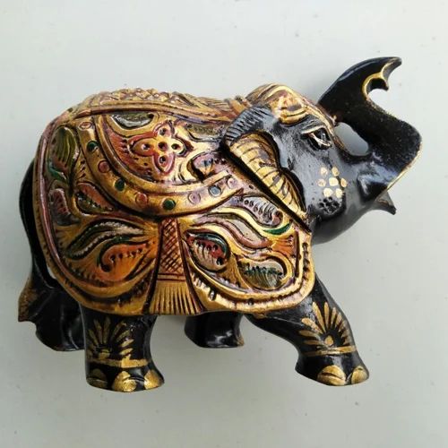 Printed Wooden Painted Elephant