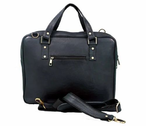Leather Plain 550gm Black Ladies Handbag, For Casual Wear, Size: 25 X 8 X 17 Inch