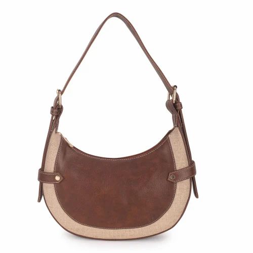 Pu Leather Tan-Beige Baguette HandBag