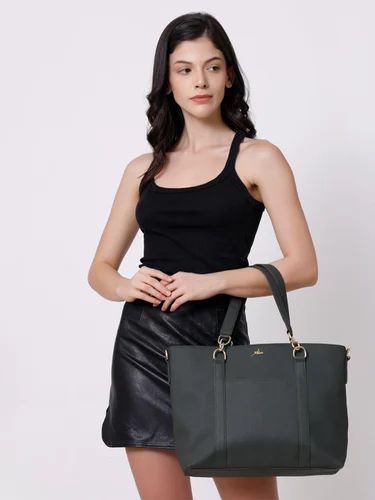 Green Synthetic Leather Shoulder HandBag For Women