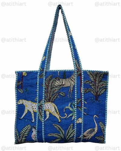 Soft Quilted Cotton Handbag, Tote Bag
