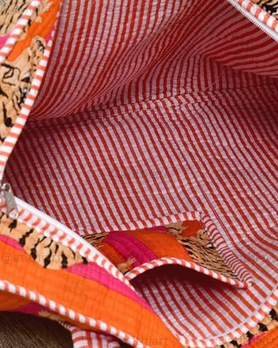 Printed Quilted Cotton Shoulder Bag
