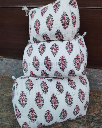 Eco-Friendly Quilted Cosmetic Bag Set