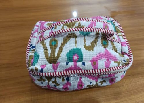 Beauty Ikkat Print Cosmetic Bag For Bride