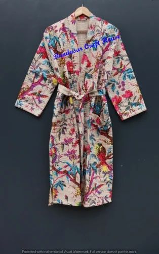 Handmade Kantha Long Jacket Bohemian Kimono