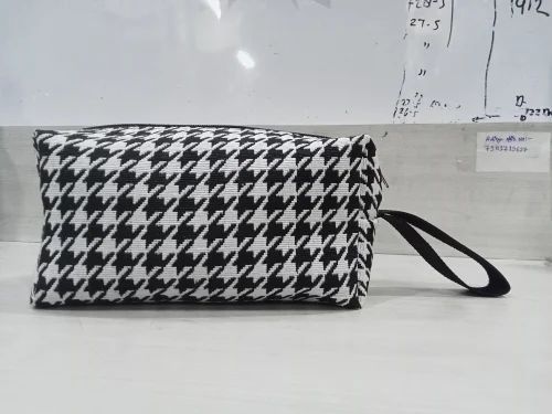 Small Zipper Closure Box Cosmetic Pouch Bag Made of Dari Fabric (Water Resistant)