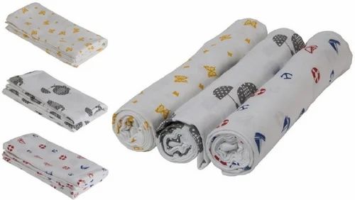 Custom Printed Organic Cotton Muslin Fabric, For Dress, GSM: 100-150 GSM
