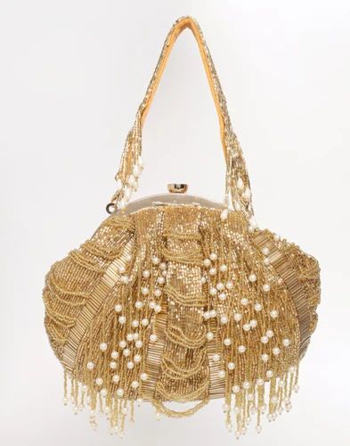 Pu Leather Women Golden Sling Bag