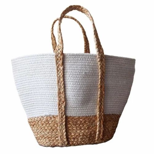 Jute Tote Beach Bag, Medium