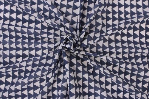 Geometric Printed Cotton Fabric, Blue