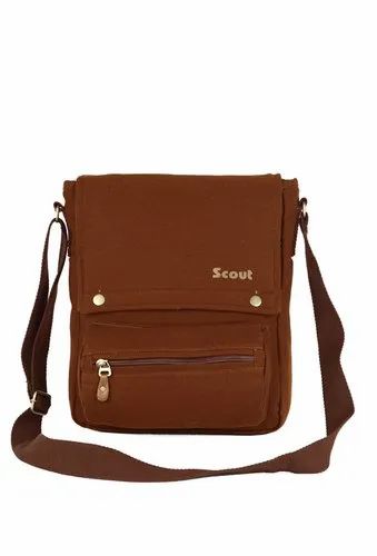 Brown Polyurethane Sling Side Bag