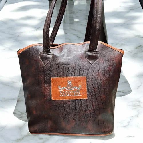 Nylon Brown Ladies Hand Bag