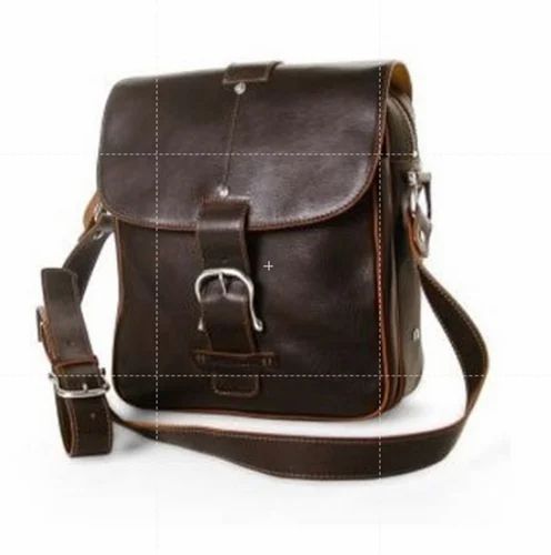 Brown Male Leather Side Bag