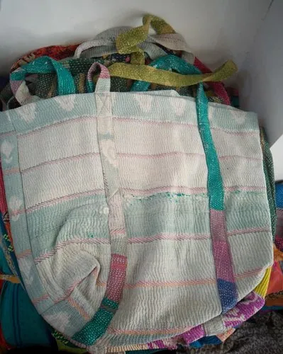 Shopping Bags Handled Handmade Vintage Kantha Cotton Shoulder Bag's