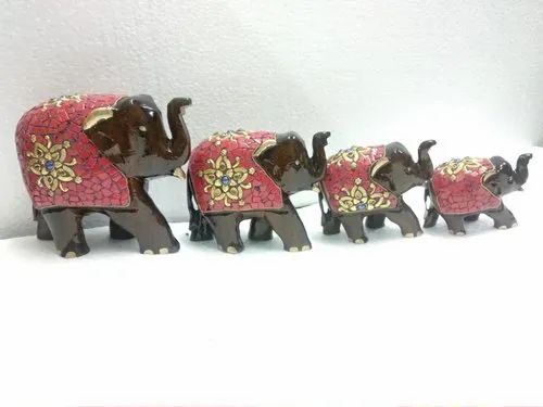 Handmade Wooden Decorative Elephant Figure