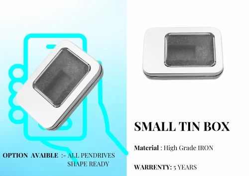 128GB Small Tin Box Pen Drive, Metal