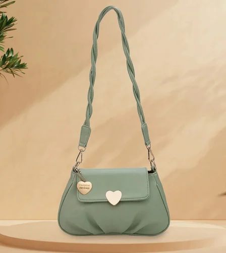 Pista Green Caprese Emily Paris Solid Medium Satchel Handbag