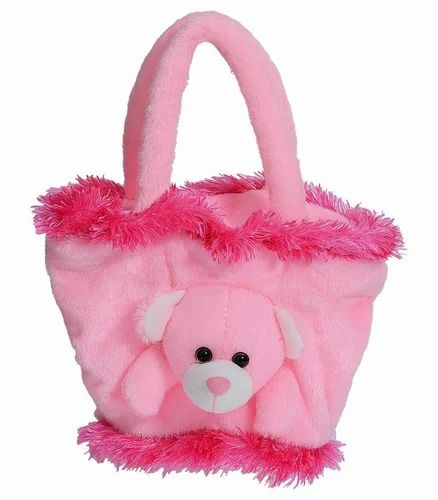 Plush Fabric Kids Basket Handbags