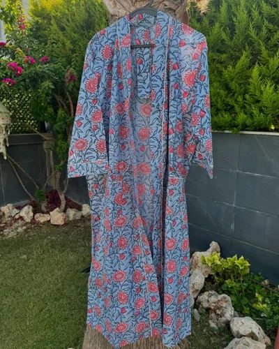 Hand Block Printed Kimono Dress