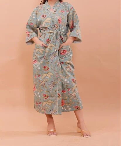 Floral Embroidered Kimono Dress