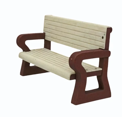 White 2 Seater RCC Garden Bench With Backrest (4 Feet)