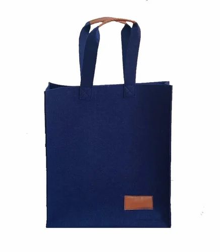 Blue Felt Handbag