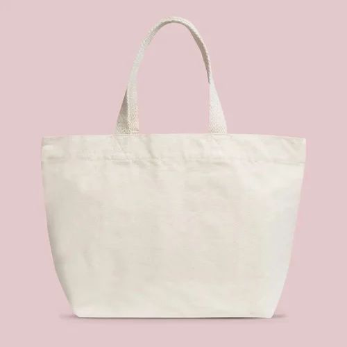 White Cotton Handmade Fabric Handbag