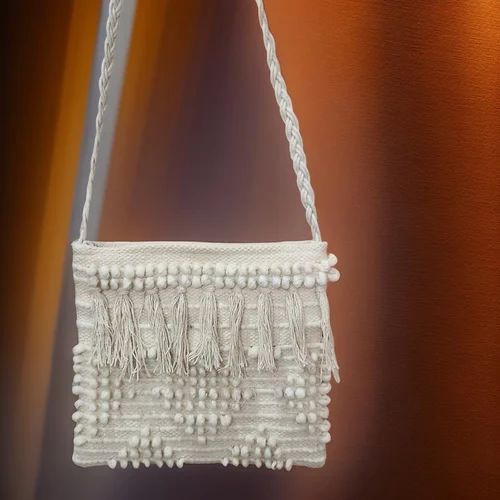 Cotton Cream Handloom Sling Bag