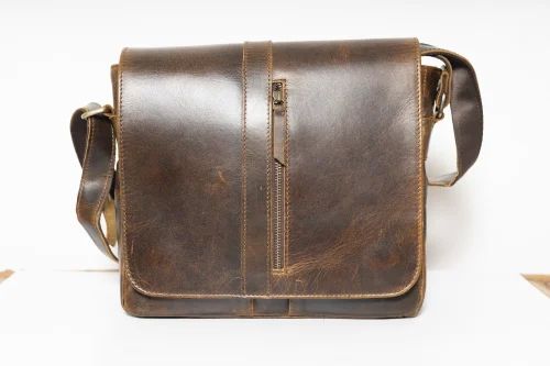Unisex Brown Hair Leather Bag