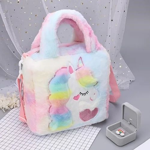 Girls Unicorn Fur Bag