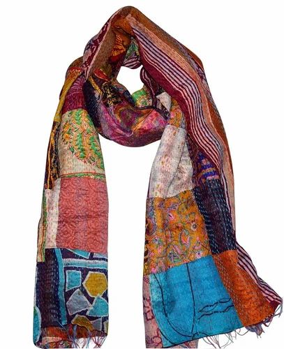 Multicolor Women Kantha Stole