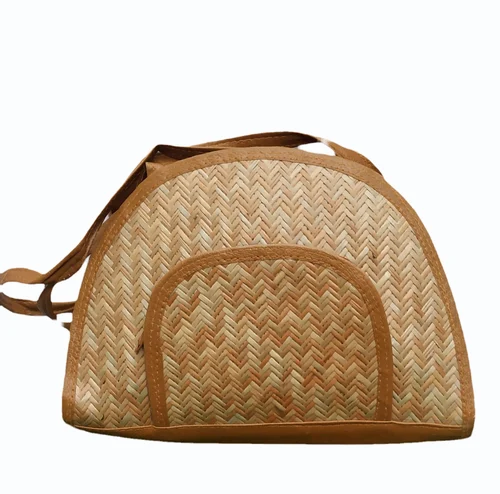 Brown 12 Inch Sitalapti Woven Hand Bag