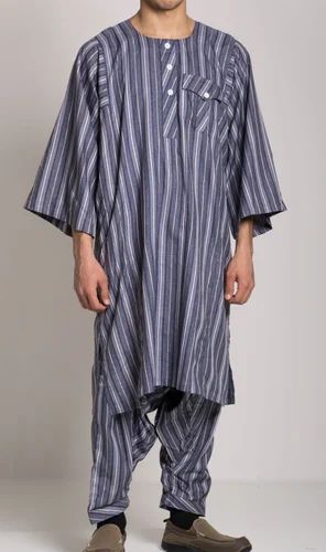 Cotton Allalah Sudanese set/ Alhannah, Navy Blue