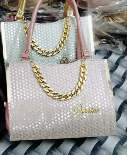 Ladies Baby Pink Nylon Handbag