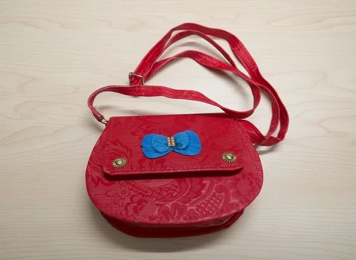 Red Floral Embossed Kids Sling Bag