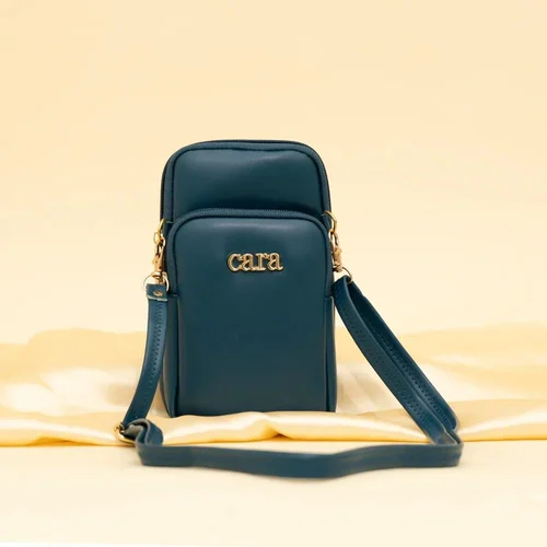 Cara Ladies Blue Daily Drip Mobile Sling Bag, Material: PU Leather