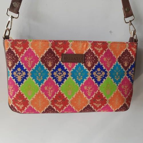 Printed Canvas Baguette Bag