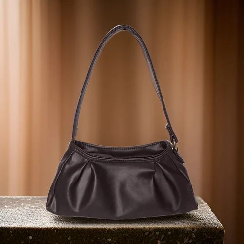 Vegan Leather Trendy Brown Baguette Bag Perfect For Women & Girls
