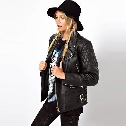 Women's Detailed Biker Jacket