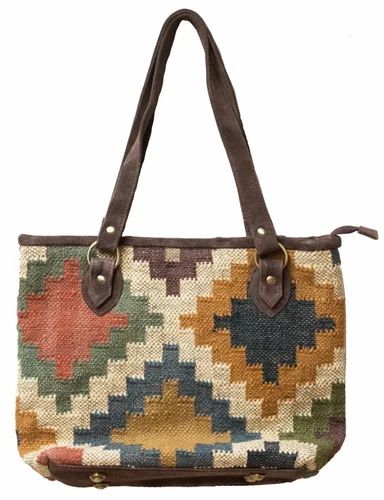 Handbags Shoulder Multicolor Wool Jute Kilim Bags, For Office, 2 Kg