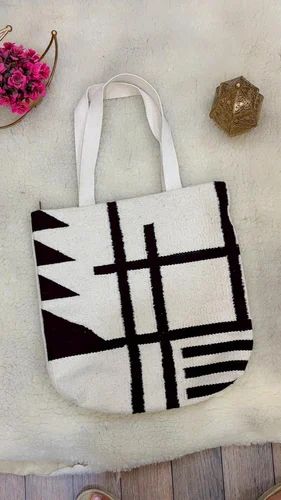 Kilim White Cotton rug Shopping Bag