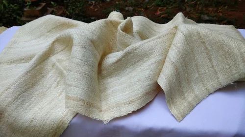 Printed Bleached Cotton Silk Handloom Fabric, GSM: 80